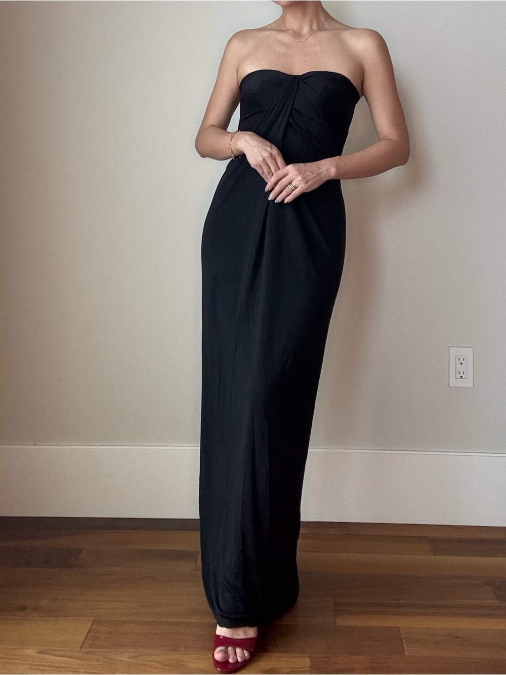 MaxMara Strapless Black Column Gown